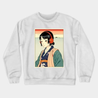 Ukiyo-e Headphone Girl #2 Crewneck Sweatshirt